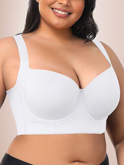 Seamless Large Size Push-up Bra for Women with Wide Shoulder Straps, Comfortable And Simple Bra