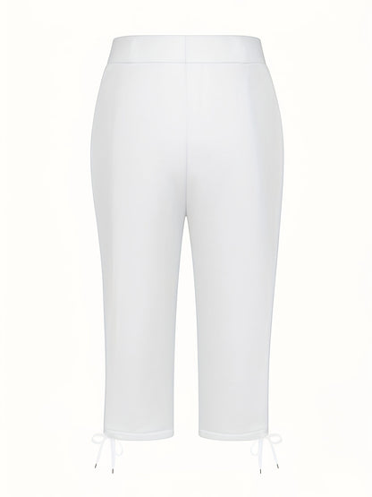 [Two-piece Pack] 5791A92 Women's Lightweight Three-piece Trousers, with Drawstring Waist - Casual Trousers, Spring And Summer Comfortable And Fashionable Daily Trousers | Loose Version Trousers | Casual Style Trousers