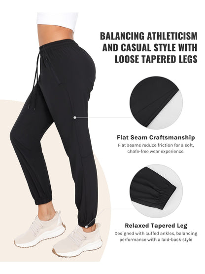 [Three Colors Available]1pc Womens Golf Pants Quick Dry Ultra Light Stretch Pockets Soft Workout Pants for Travel with Inside Drawstrings