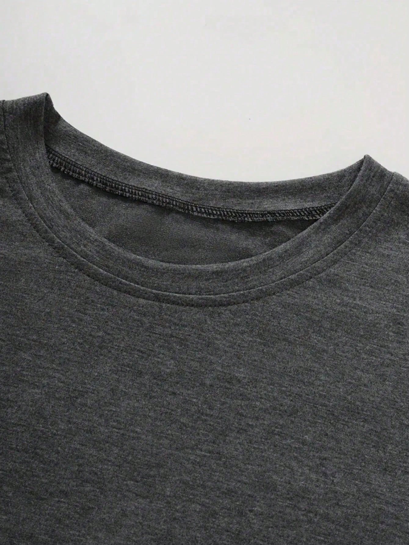 Plus Size, Plus Size Comfortable Short Sleeve Round Neck Top