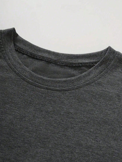 Plus Size, Plus Size Comfortable Short Sleeve Round Neck Top