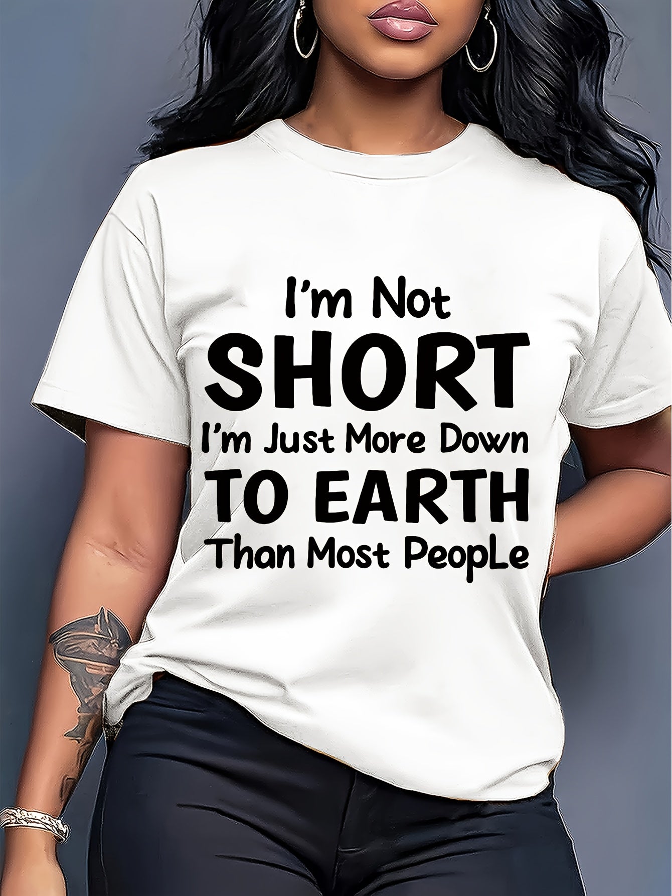 1pc Ladies Printed Pattern T-shirt, Funny Printed Short Sleeve, Lightweight and Plaid for Casual Wear, Casual Casual Wear| Playful Design