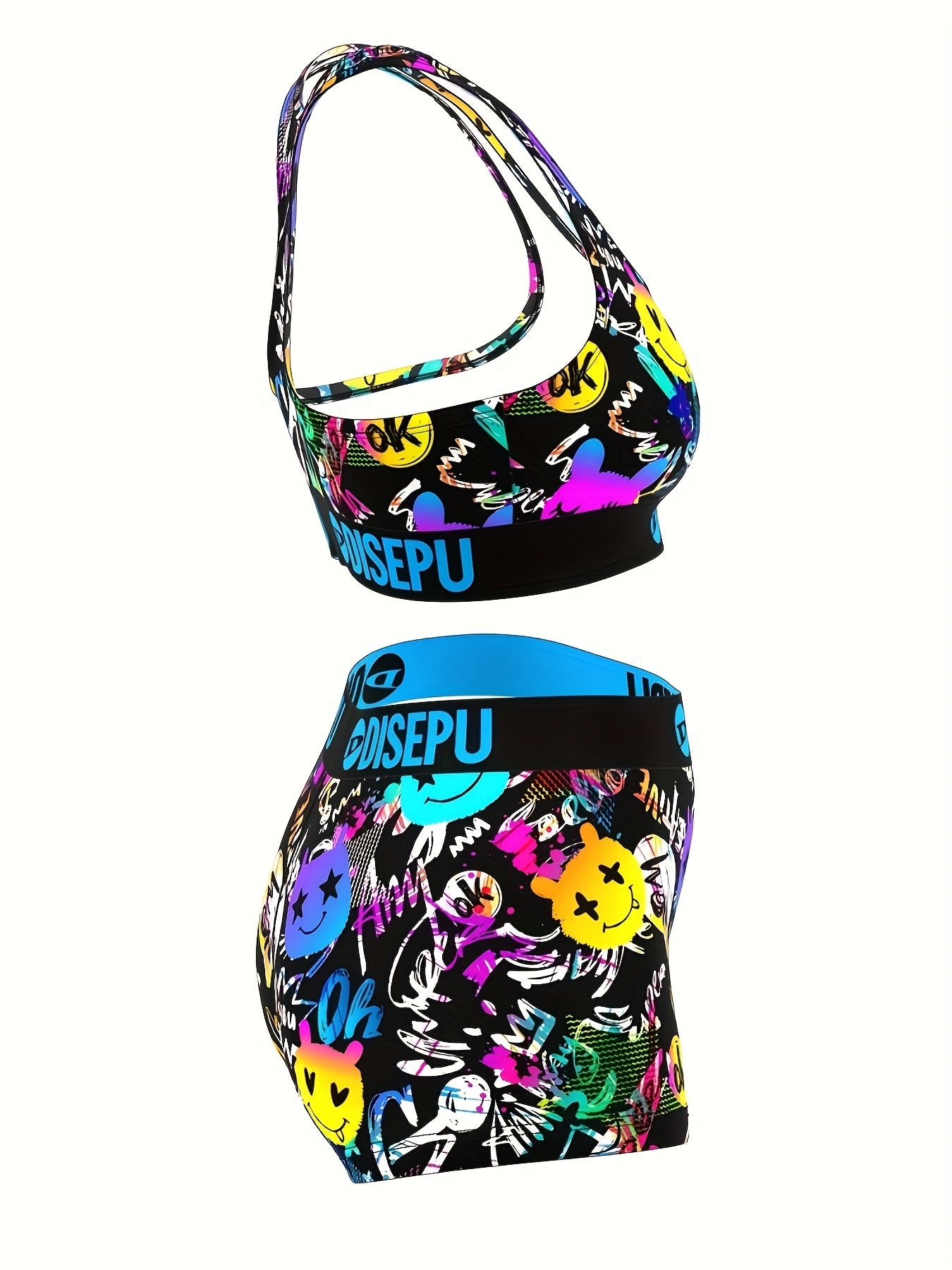 Women's Mixed colors Polyester Printed Sleeveless Shorts - product view 3