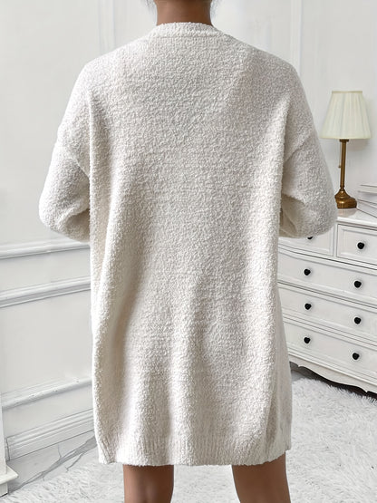 Women's Casual Warm Lounge Set, Cozy Long Sleeve Cardigan & V Neck Tank Top & Shorts, Soft Relaxing Home Outfit, Comfort Wear for Fall & Winter