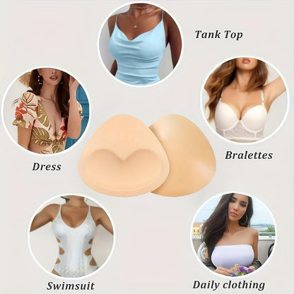 8pcs (4 Pairs) Adhesive Push Up Bra Patches Suitable for Swimsuit & Casual Attire - Removable Reusable Nipple Covers with Sponge Inserts, Lightweight Comfortable Seamless Suitable for Women's Underwear, Bikini Bra Contours, Lingerie Accessories