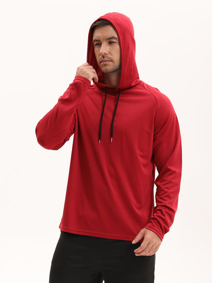 4 Packs Men'S Sports Top Hooded Drawstring Long Sleeved T-shirt, Suitable For Fitness, Exercise, And Outdoor Travel