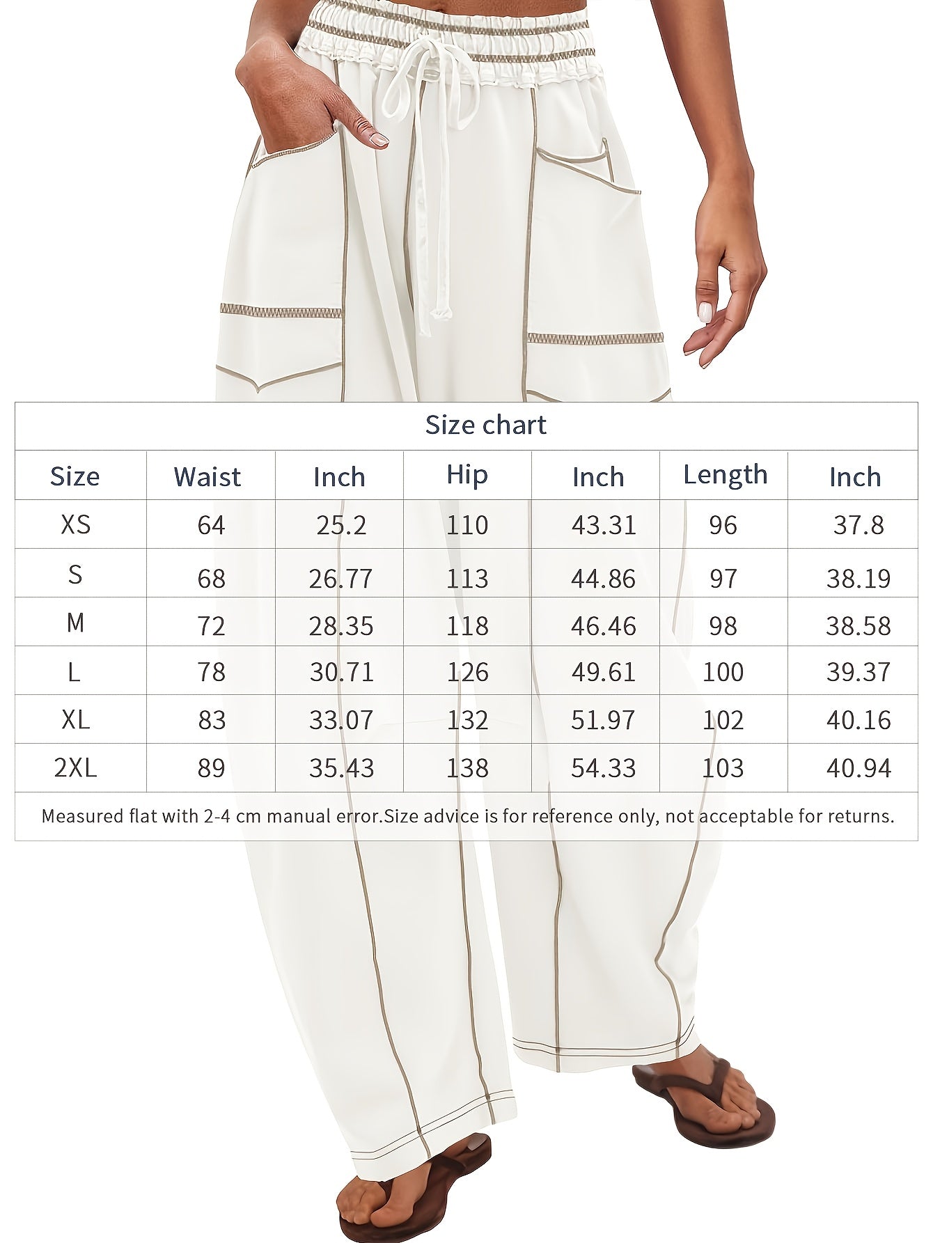Women'S Loose Wide Leg Pants Casual Summer Wide Leg Pants Drawstring Waist Casual Pants
