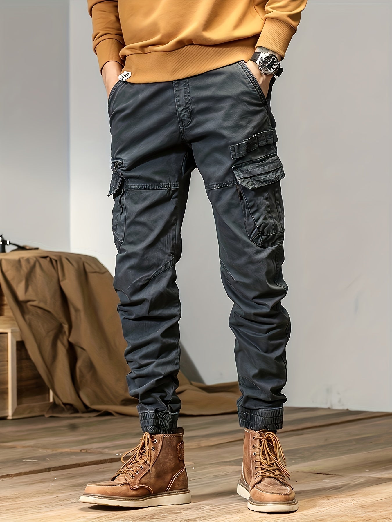 Men's Black Cargo Cargo Pants - product view 17