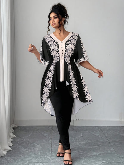 Women's White Polyester Printed V-Neck Dress - product view 28