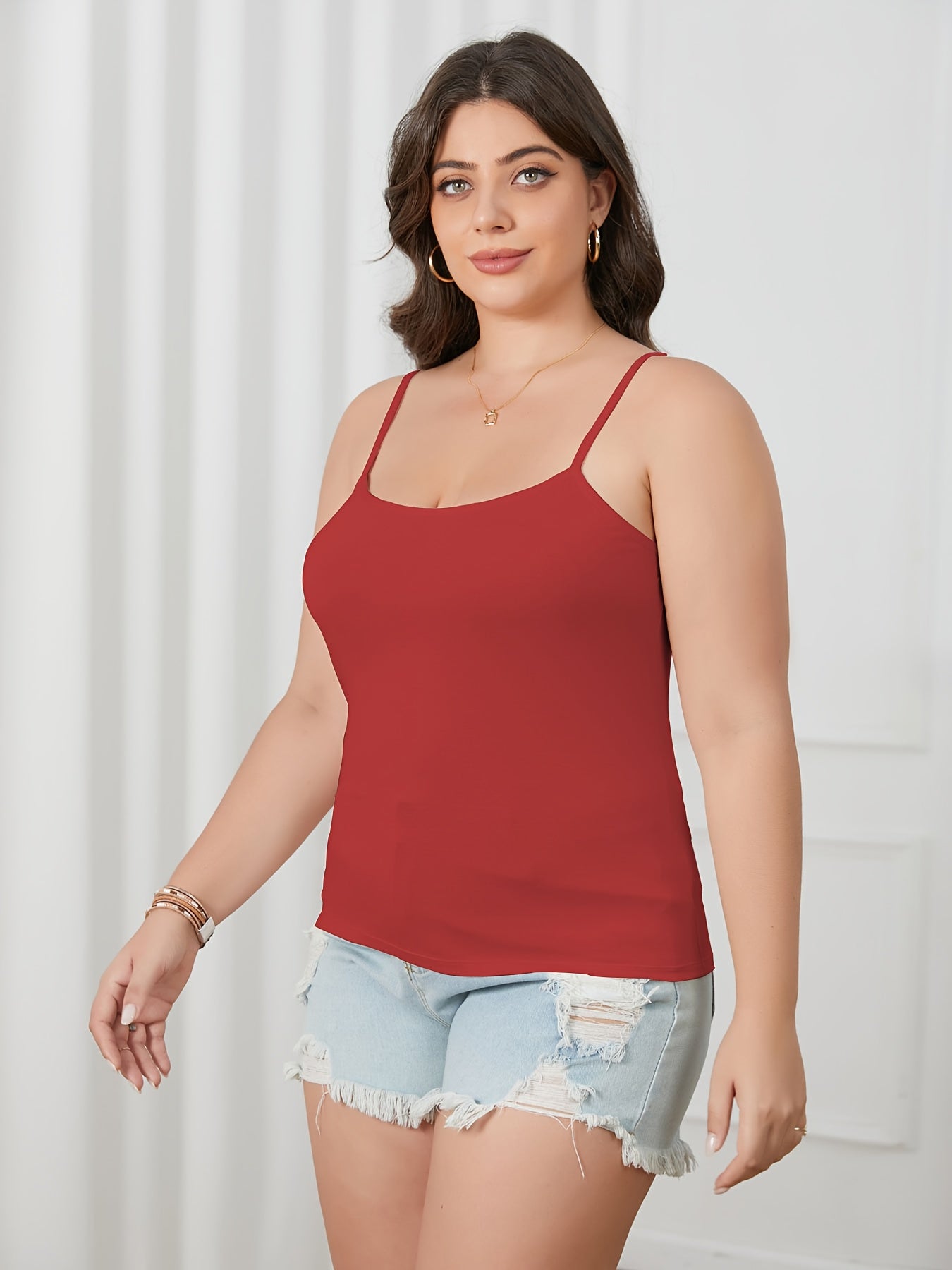 Plus Size, 3pcs Set Plus-Size Women's Camisole Tops with Built-In Bra - Sleeveless Round Neck All-in-One Comfy Loungewear & Day-to-Night Outfits, Adjustable Waist Tie, No Additional Underwear Needed, Beige/Black/White, Hand Washable Casual Wear for Home &
