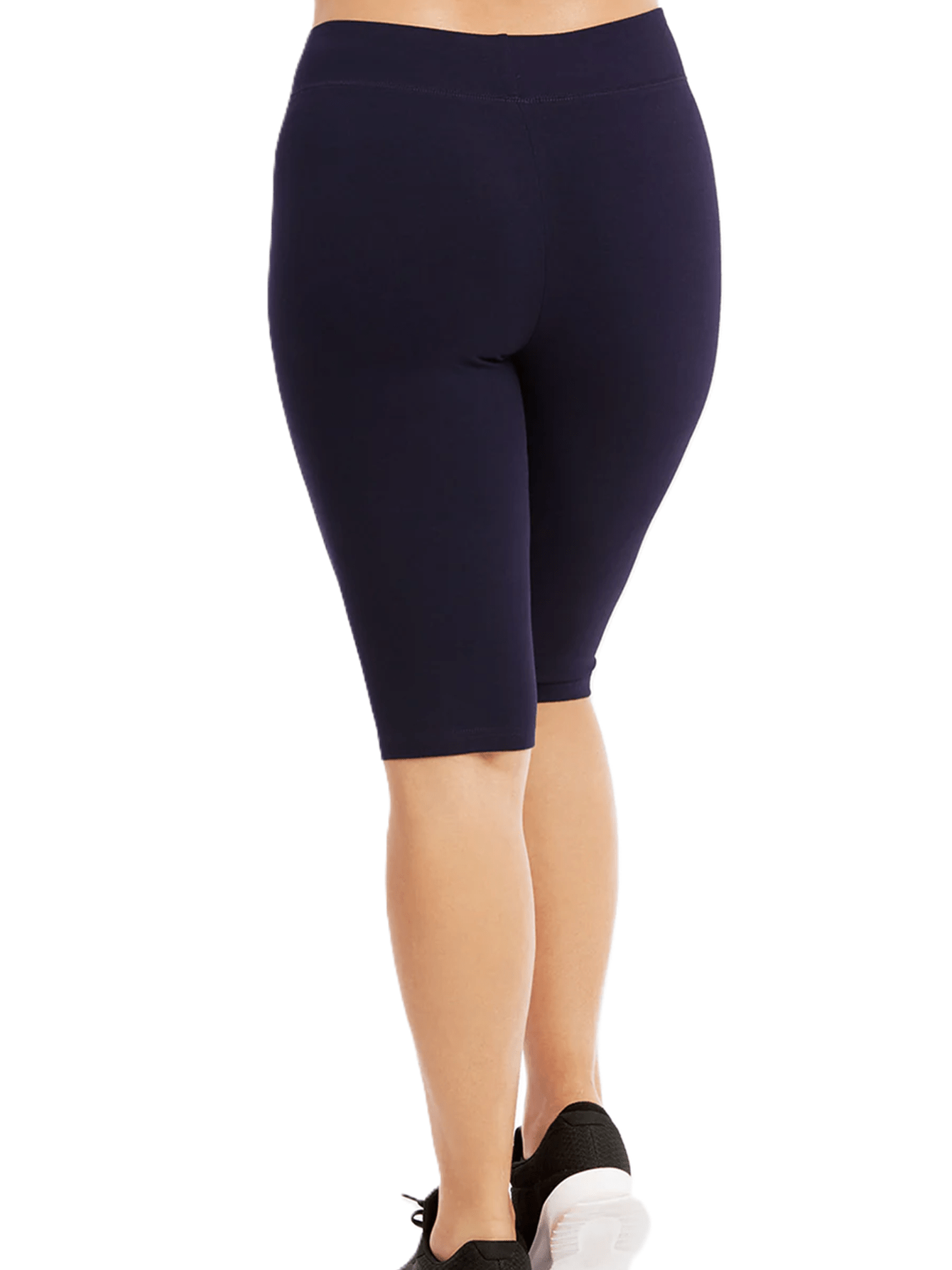 LADIES PLUS SIZE COTTON LEGGING SHORTS 21 INCH OUTSEAM, KNEE LENGTH