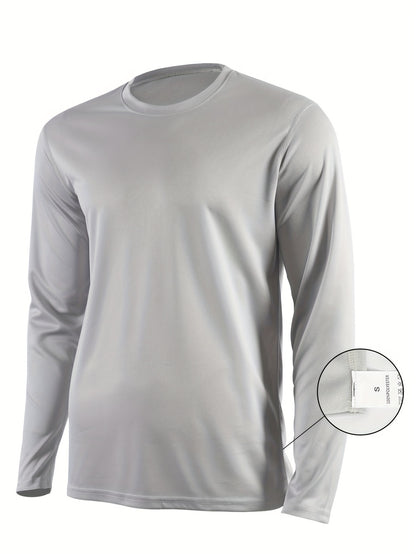 5pcs Men's Quick-Dry Long Sleeve T-Shirts | Breathable Moisture-Wicking for Running/Gym/Training | Stretchy & | Machine Washable & Anti-Odor
