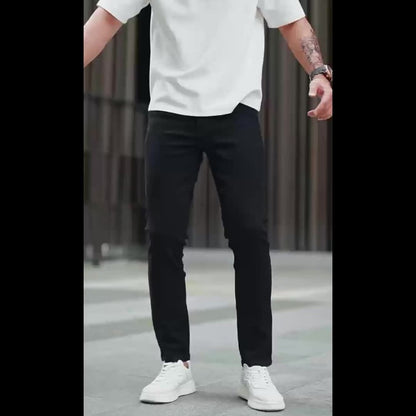 Men's Skinny Jeans - Black Denim Clean Finish