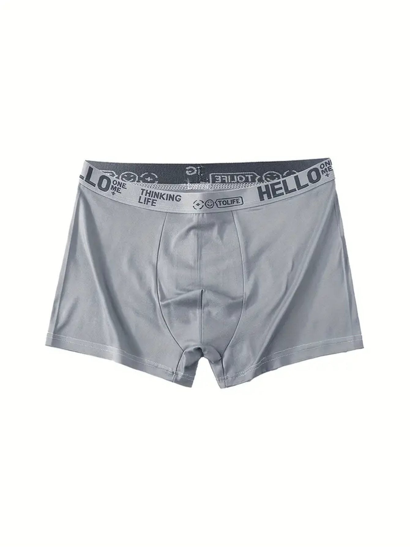 10-pc Men'S Boxer Briefs - Hello Print: Breathable, Soft, And Stretchy, with a Comfortable Mid-Rise Fit. Available in 5 Colors (Yellow, Green, Black, Light Gray, Dark Gray). A Daily Essential, Perfect for Casual Wear And Sports. Trendy