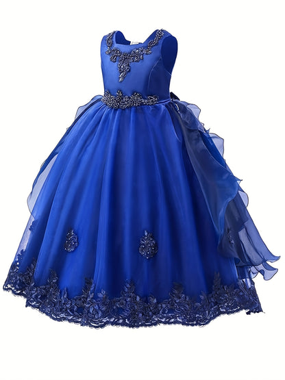 (Size Is Slightly Larger, Recommended To Purchase One Size Smaller Than Usual) Flower Dress Princess Puffy Tulle Dresses Bridesmaid Wedding Communion Birthday Party Pageant Maxi Prom Gown For Kids