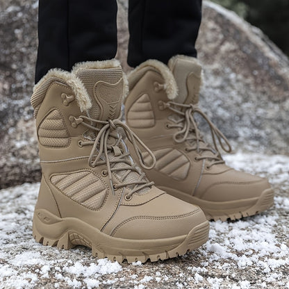 Men's Snow Boots - Non-Slip Sole Plush Lined for Beach & Water
