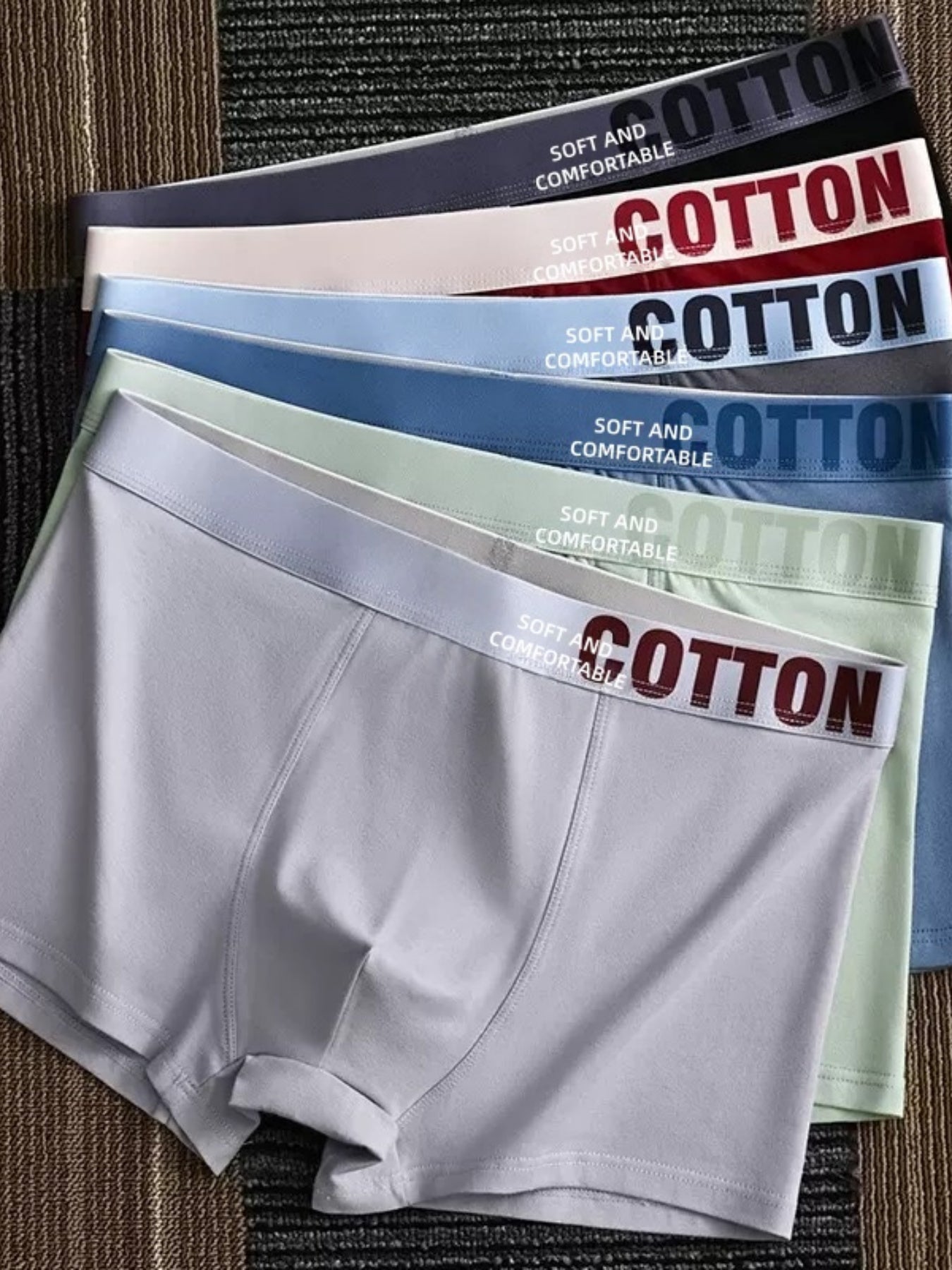 6pcs/3pcs Men'S Underwear, Men'S Shorts, Comfortable And Breathable, Soft And Cozy, Stylish Casual Design, Suitable For Daily Wear At Home (Randomly Send Colors)