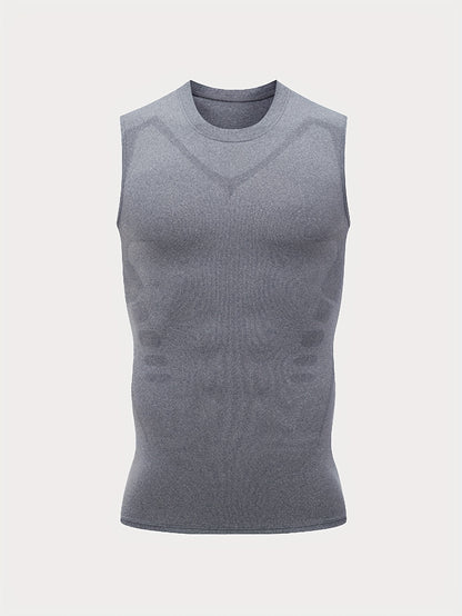 5pcs Men's Sports Sleeveless Tank Top Quick Dry Breathable Crossover Slimming Tight Training Stretchy Compression Top