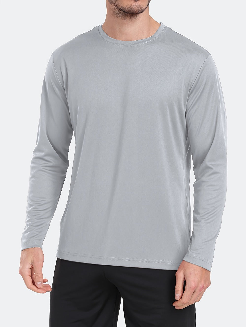 Men's Performance T-Shirt - Crew Neck Long Sleeve Streetwear Style