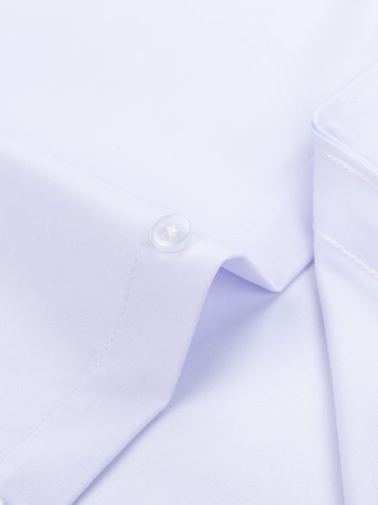 Men'S Long Sleeve Solid Color Business Dress Shirt, Elegant Collar, Stretch Fabric, Regular Fit, Single Button Front, Casual Outwear, Adult Sizes, Woven