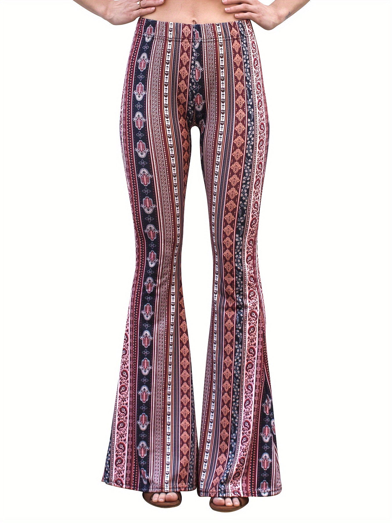 ZAFUL Women'S High-Waisted Cut-Out Trousers Ladder Bootcut Textured Flare Trousers Wide-Leg Evening Pants