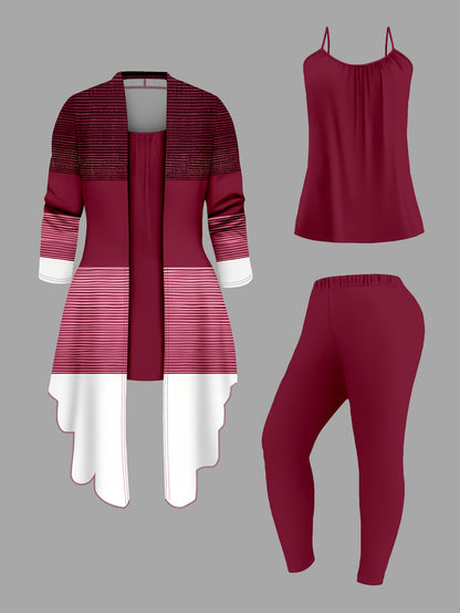 2026 Women's Three-piece Suit, Printed Cardigan Jacket with Solid Slacks Vest Everyday Suit, Game Day Fan Gear for Football and All Fans
