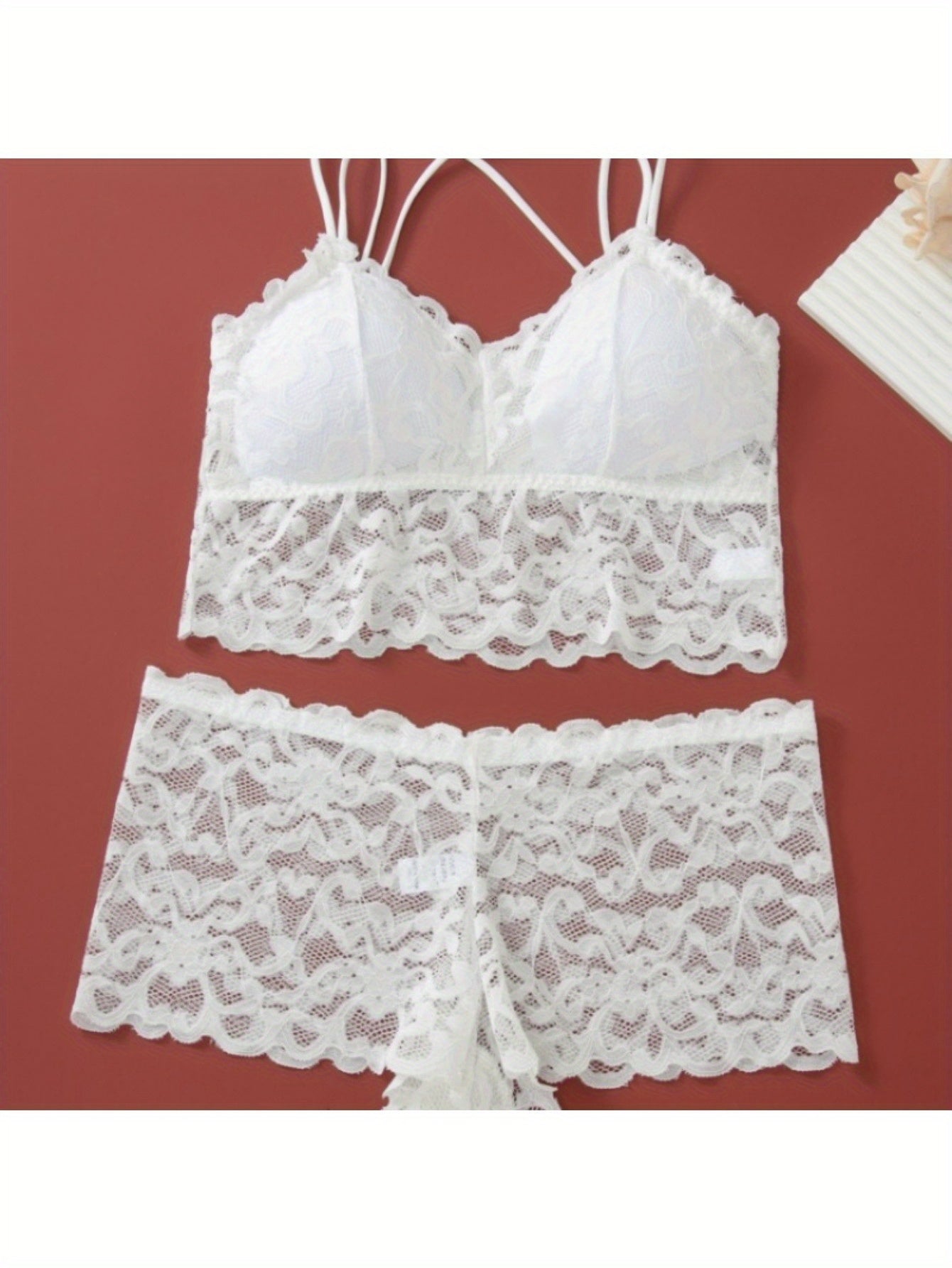4pcs Set Sexy Comfortable Fashion Casual Lingerie for Women, No Underwire Bra Set with Panties and Camisole