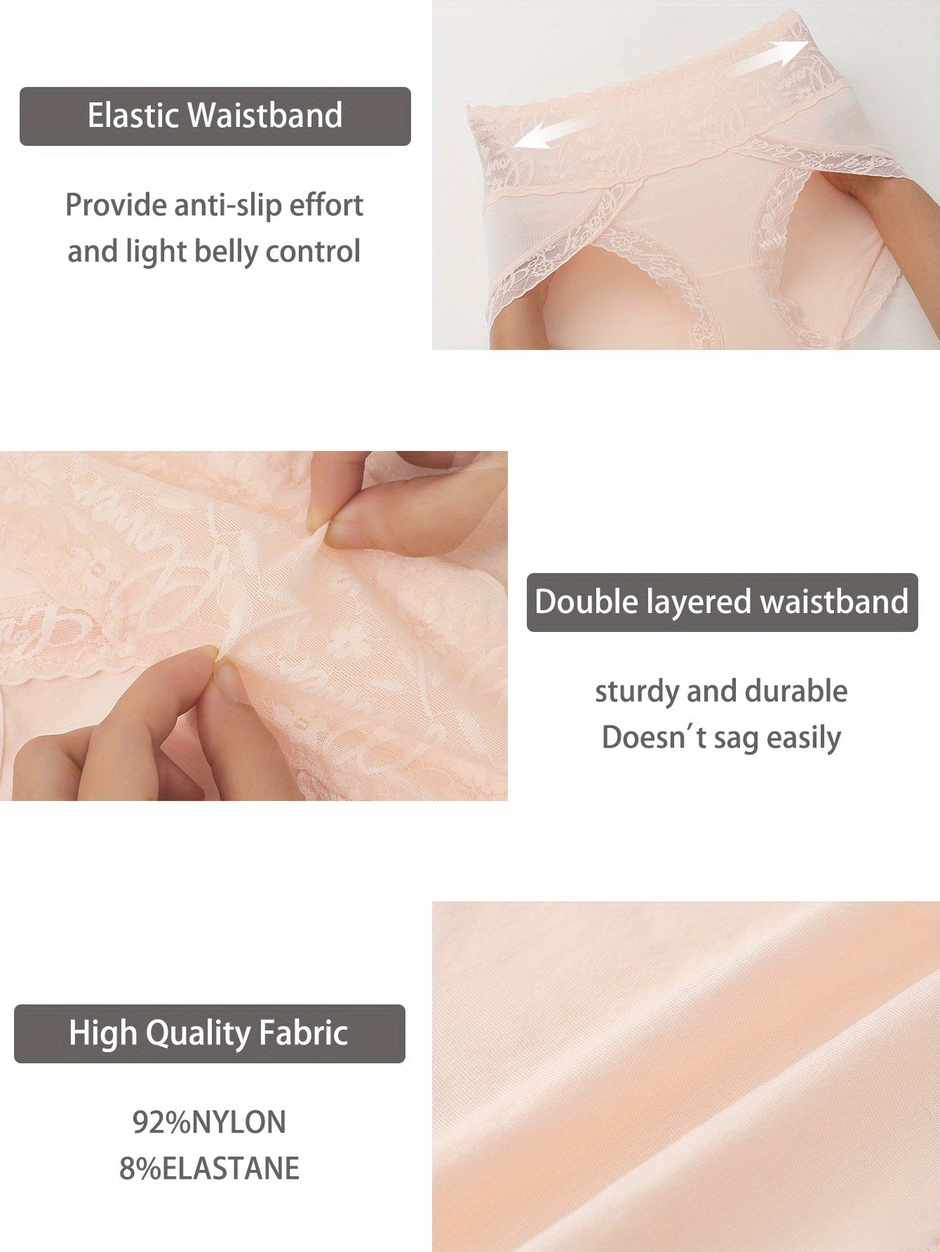 QUASTI 6pcs Women Underwear High Waist Tummy Control Panties- Seamless Butt Lifting Body Shaper, Soft Comfortable Breathable Fit, Everyday Wear Essential in Multi-color