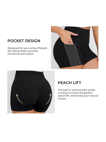 1Pc Women'S High-Waist Stretchy Athletic Shorts, Breathable Compression Bike Yoga Workout Shorts