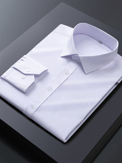 Men'S Long-Sleeve Button-Up Shirt Suitable for Semi-Formal Occasions in Spring And Summer Business Settings
