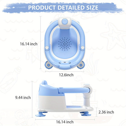 Baby Bath Seat for Babies 6 Months & Up, Toddler Bath Seats for Babies Sitting Up, Non-Slip Infant Bath Tub Chair with 4 Suction Cups & Soft Cushion for Shower, Compact Toddler Bathtub Seat