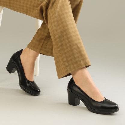 Women's Chunky Closed Toe Low Block Heels Work Pumps Comfortable Round Toe Dress Wedding Shoes One Foot Kick Design Fashionable Bride Bridesmaid Wedding Party Party Holiday Formal Shoes