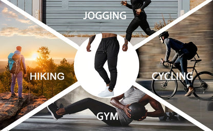 3pcs Men's Jogger Sweatpants - Ultra-Elastic Gym Pants with Deep Side Pockets, Mid-Rise Athletic Workout Bottoms, Solid Color Casual & Training Wear, Machine Washable (Regular Fit) - Bulk Pack for Running, Gym, Everyday Use - Easy Care &