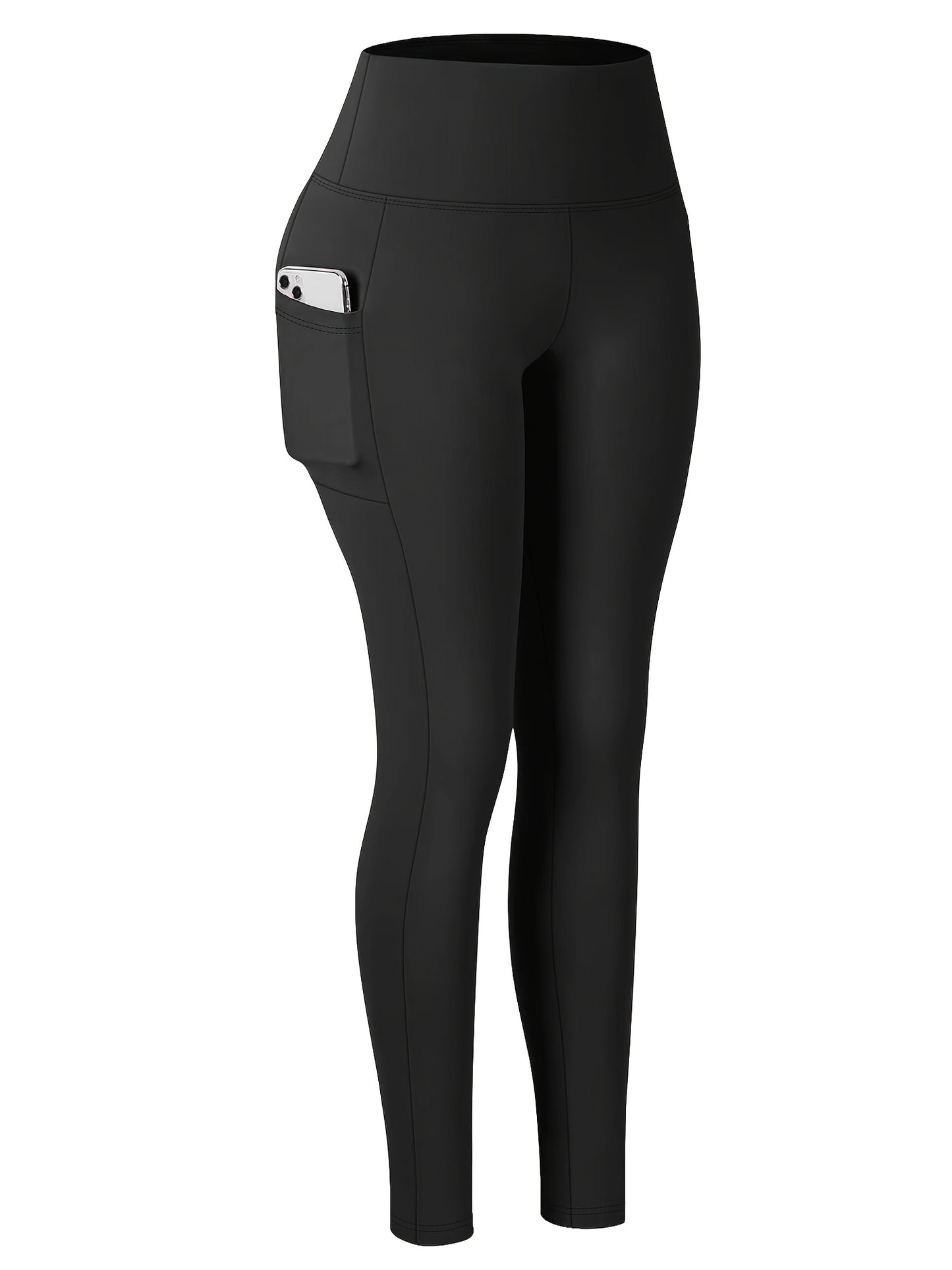 Women's Side Pocket Yoga Pants, Phone Pocket, High-waisted Butt-lifting, High-stretch Breathable, Versatile for Running And Fitness