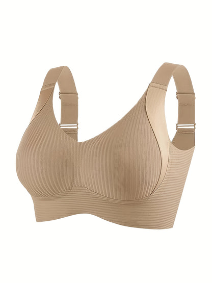 1/2Women's Seamless Wireless Bra - Comfortable, Thin Design, Suitable for Chest Sizes, Full Coverage, Anti Sagging Lifting, Black, Collar Style, Nylon Material, Hand Wash Or Dry Clean, Collar Bra | Smooth Silhouette | Elastic Nylon Fabric