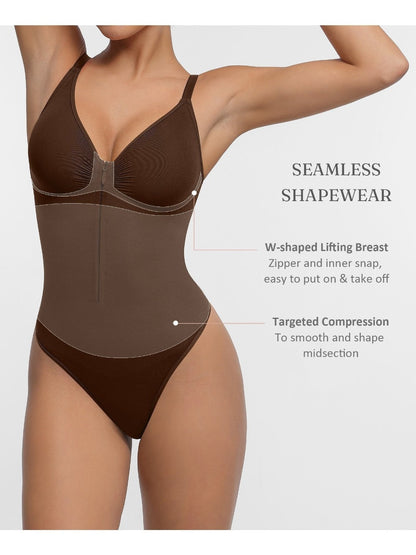 Women's Targeted Control Shapewear Bodysuit - Zip Front Body Smoothing