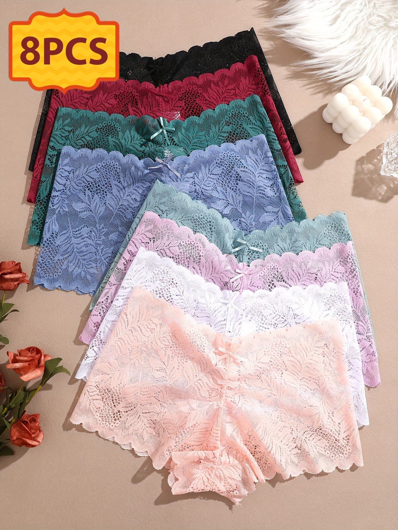Women's Mixed colors Lace Floral Printed Pants - product view 5
