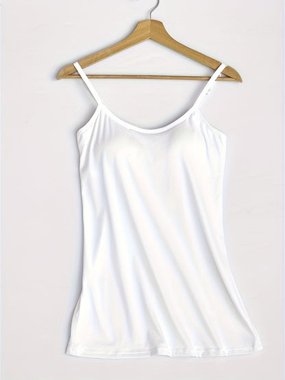 Seamless Women's Tank Top with Built-in Bra - Soft, Stretchy & Comfort Fit for All Seasons