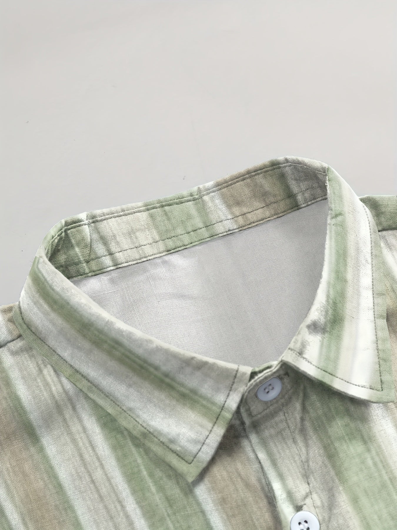 1pc Men'S Casual Striped Short Sleeve Shirt - Polyester 95%, Spandex 5% Blend, Summer Lapel Collar, Woven Fabric, Regular Fit with Button Details, Plus Size