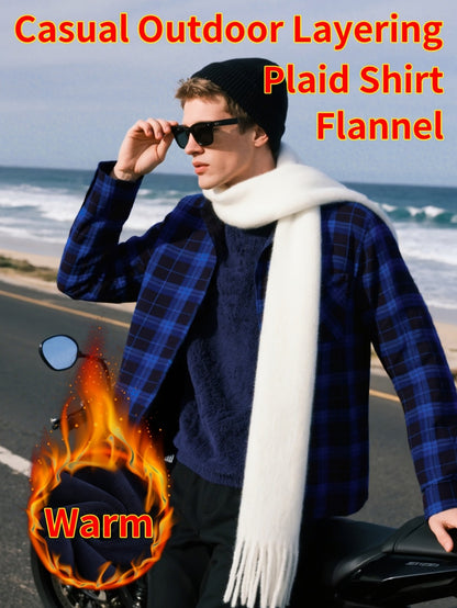 Unisex Lightweight Plaid Single-Breasted Jacket