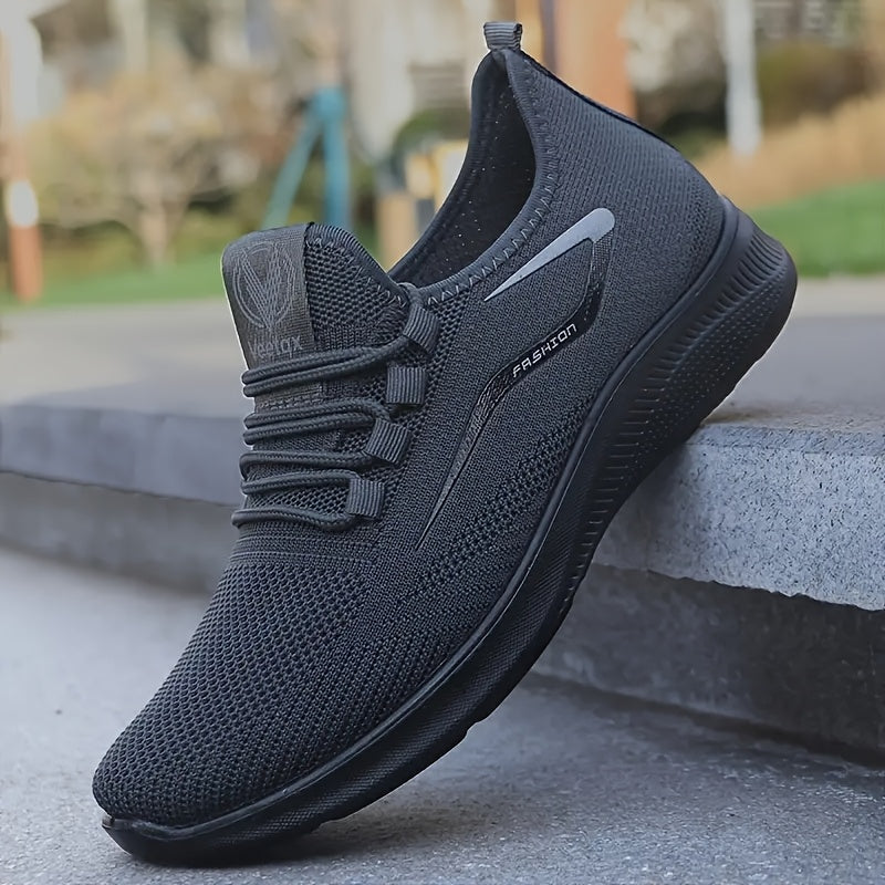 Solid Breathable Durable Sneakers for Outdoor Jogging - Men'S Comfy Training Shoes