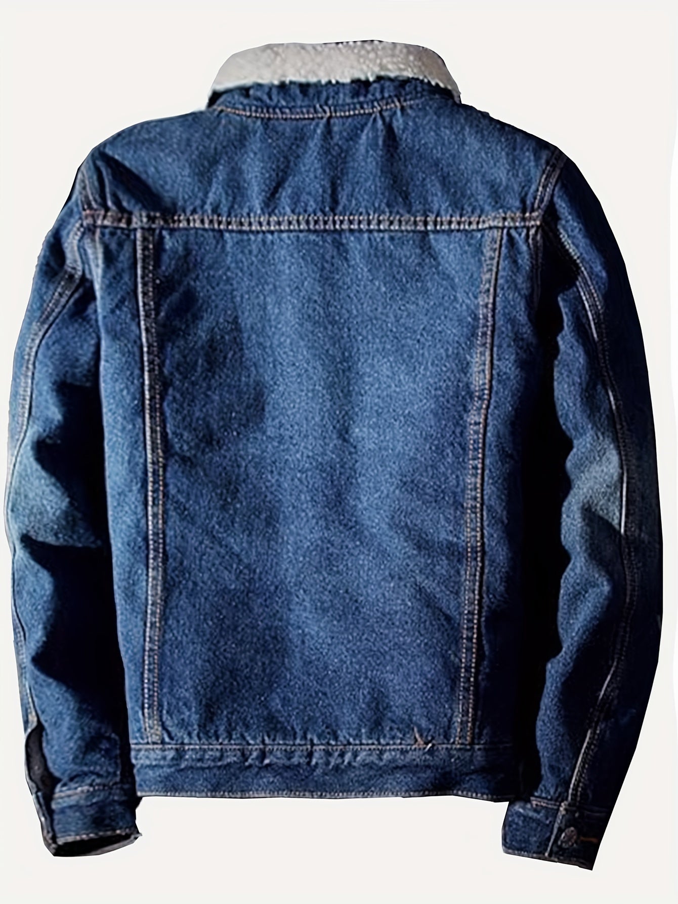 Men's Sherpa Fleece Lined Denim Jacket - Warm Winter Trucker Jacket - Cowboy Jean Jacket - Soft Fleece Lining & Durable Denim - For Men - Perfect for Cold Weather & Outdoor Activities - Ideal Gift for Winter Holidays