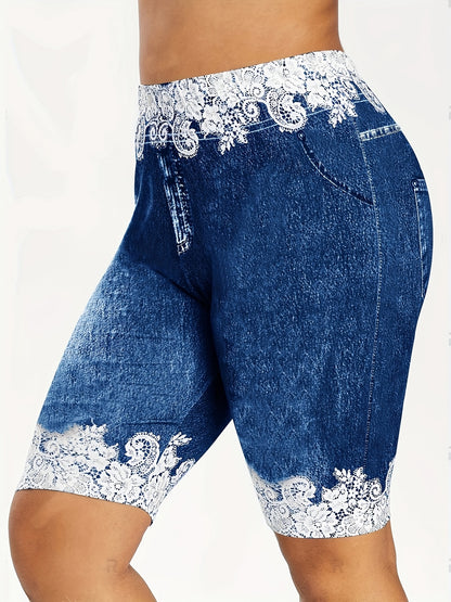 European And American Women's Pants Are Fashionable, Casual, Randomly Printed, Women's Leggings, Cropped Pants, Tight Fitting