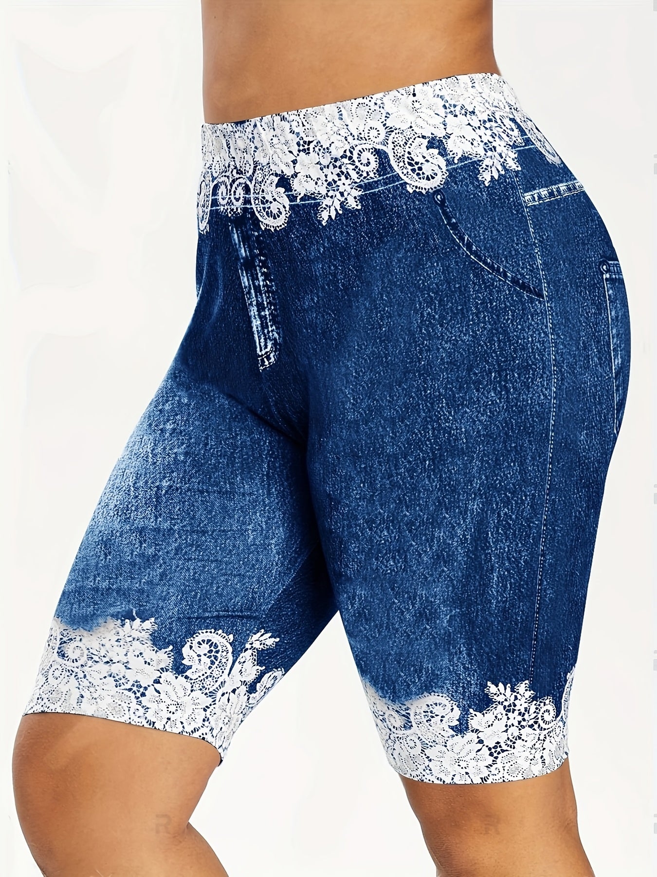 European And American Women's Pants Are Fashionable, Casual, Randomly Printed, Women's Leggings, Cropped Pants, Tight Fitting