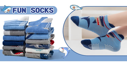 Baby Shark Grip Ankle Socks - 12-Pair Pack