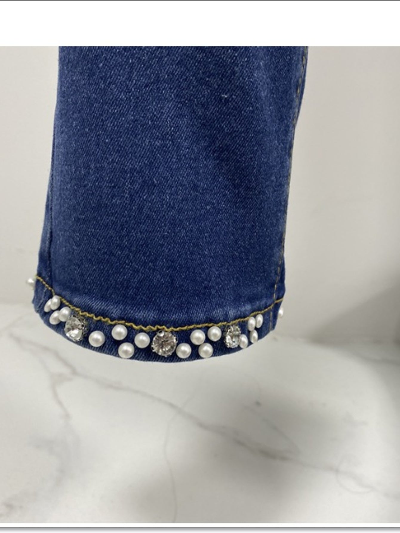 Women's Skinny Jeans - Non-See-Through Stretch Pants with Fit, Bead Accents for Formal & Everyday Outfits - Machine Washable Skinny Leg Pants, Stylish Workwear, Comfortable Fit Jeans