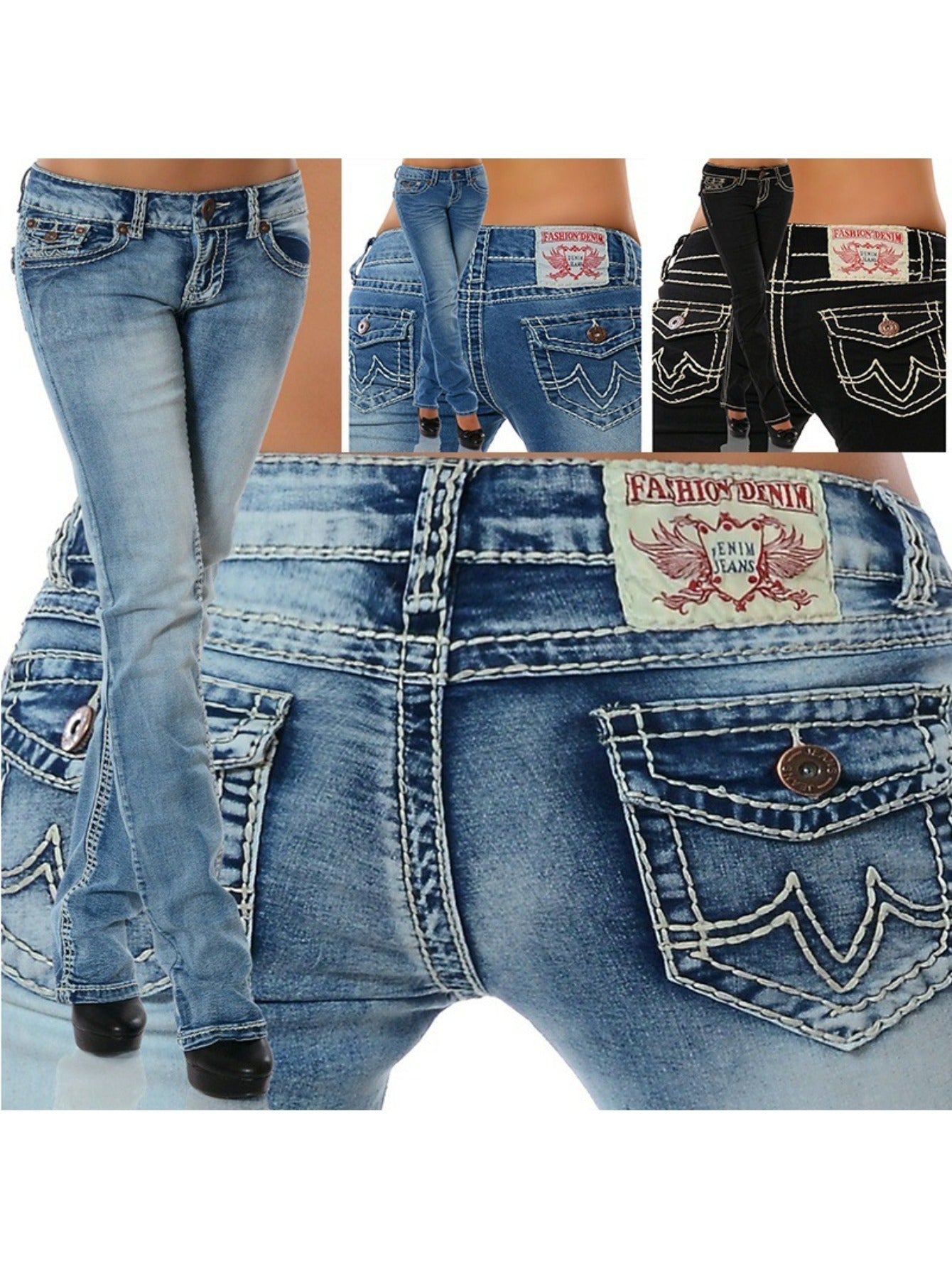 New Fashion Embroidered Jeans | High-Waist Hugging Slim Straight-Leg Pants