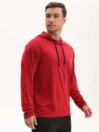 4 Packs Men'S Sports Top Hooded Drawstring Long Sleeved T-shirt, Suitable For Fitness, Exercise, And Outdoor Travel
