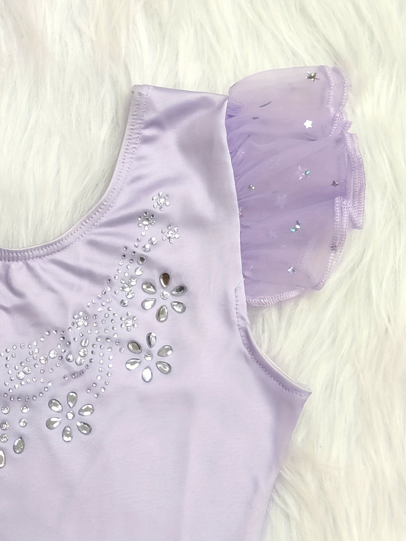 [Perfect Gift] Sweet Girls Ruffle Sleeve Ballet Skirted Leotard Shiny Dance Tutu Dresses for Ballet Gymnastics Performance, Perfect for Outdoor, All Seasons, Gift for Back-to-School Season, Beach Essentials, Perfect for Outdoor