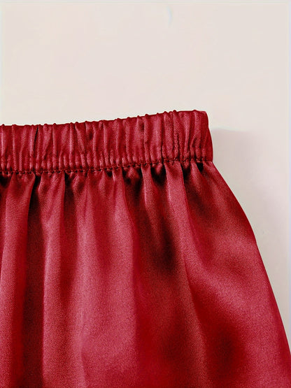 Women's Champagne Satin Short-Sleeve Pants - product view 44